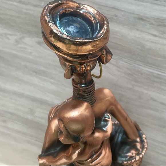 Copper Resin Tribal Women Carrying Baby Bond Between Mother & Child  READ - Picture 7 of 16